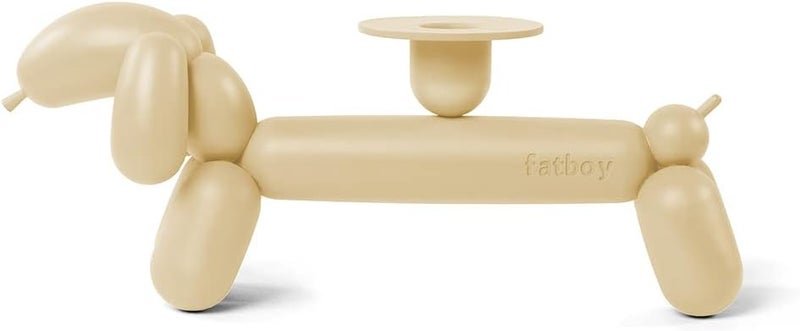 Fatboy Can-dog Candle Holder | Fine texture powder coating | Die-cast aluminium | Designed for indoor use | Use with a real or LED pillar candle | 10.7x28.5x8.2 cm (Sandy Beige) - Image 1